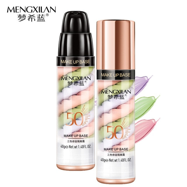 Mengxilan Professional Make Up Base Foundation Primer Makeup Cream Sunscreen Moisturizing Oil Control Face Primer