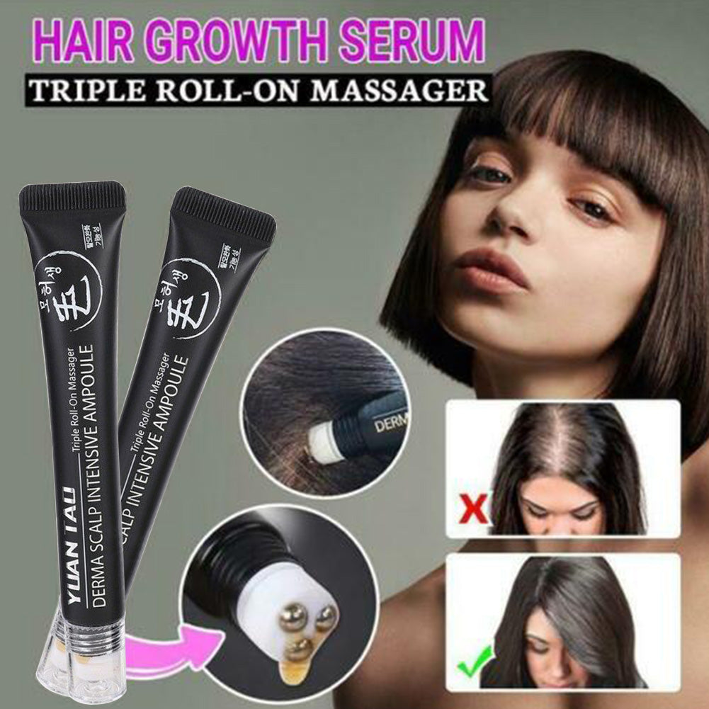 20ml Home Hair Growth Serum Portable Nourishing Scalp Intensive Dense Salon Health Care Roll-on Natural Anti Loss Moisturizing