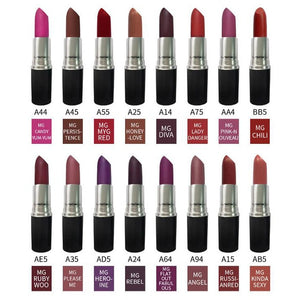 12pcs/Lot 100% Professional Matte Lipstick Kinda sexy Please me Rebel Makeup Beauty Colors High Quality Waterproof Free Shipping