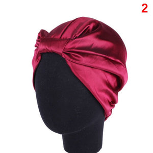 6 Colors Silk  Salon Bonnet Women Sleep Shower Cap Elastic Hair Care Bonnet Head wrap Hat