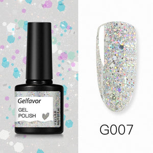 Gelfavor 8ml Gel Nail Polish Glitter For Manicure set nail art Semi platium UV LED Lamp Nail varnishes Base top coat Gel lacquer