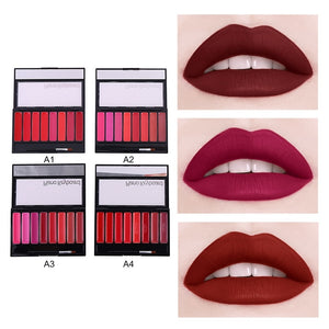 Creative Matte Lipstick Palette Easy Coloring Waterproof Sweatproof Lip Cream With Lip Brush Makeup Hot Selling