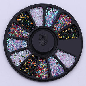 Mixed Color Chameleon Stone Nail Rhinestone Small Irregular Beads  3D Nail Art Decoration In Wheel Accessories