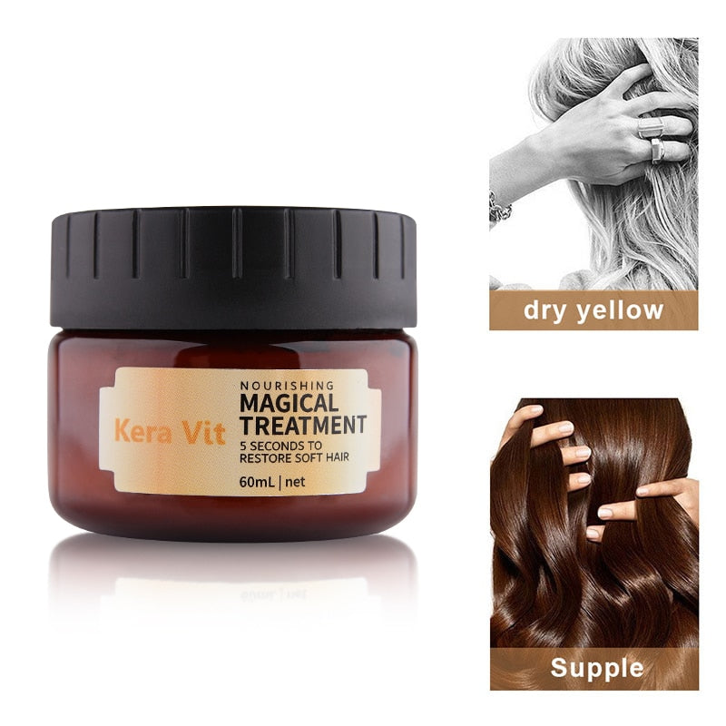 60ml HAIR REPAIR MASK for damaged hair care magical treatment VITAMINS MASK hair filler keratin cream salon essential oil