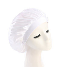 Load image into Gallery viewer, 58cm Adjust Solid Satin Bonnet Hair Styling Cap Long Hair Care Women Night Sleep Hat Silk Head Wrap Shower Cap Hair Styling Tool
