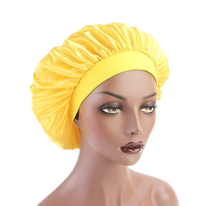 58cm Adjust Solid Satin Bonnet Hair Styling Cap Long Hair Care Women Night Sleep Hat Silk Head Wrap Shower Cap Hair Styling Tool